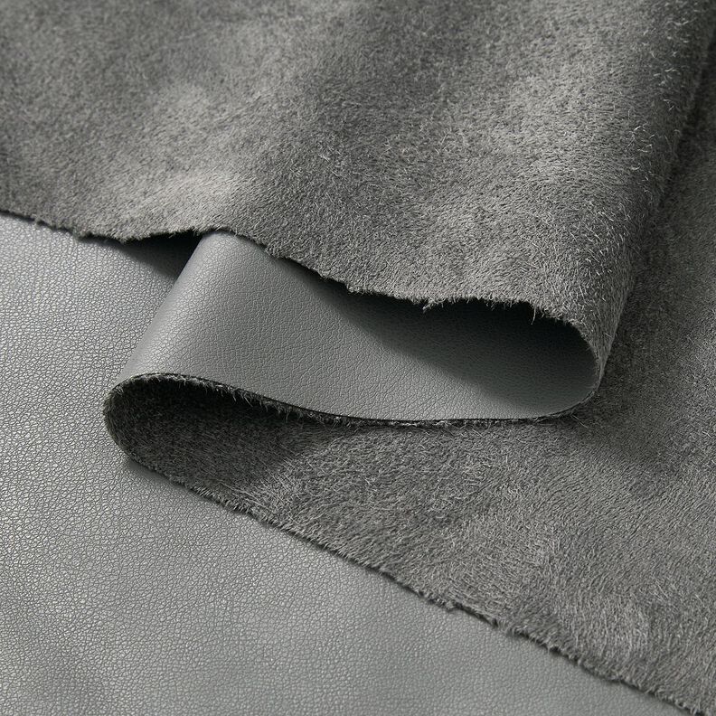 Sztuczna skóra z welurem na lewej stronie  – szary,  image number 3