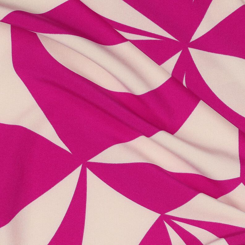 Tkanina na bluzki strecz, w geometryczny wzór | Poppy Fabrics – purpura/nerkowiec,  image number 2