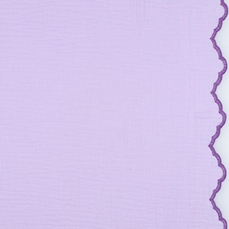 Muślin / Tkanina double crinkle dwustronna zakrzywiona krawędź  | Poppy Fabrics – liliowy/czerwona,  image number 1