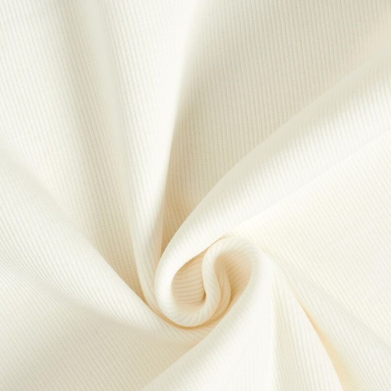 2x2 Dzianina ściągaczowa Jednokol – mleczna biel,  image number 1