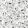 Flanela bawełniana psy | Poppy Fabrics – biel/czerń,  thumbnail number 3
