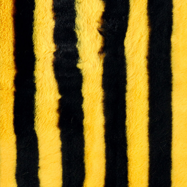 Sztuczne futerko – paski pszczoły – czerń/żółć,  image number 1