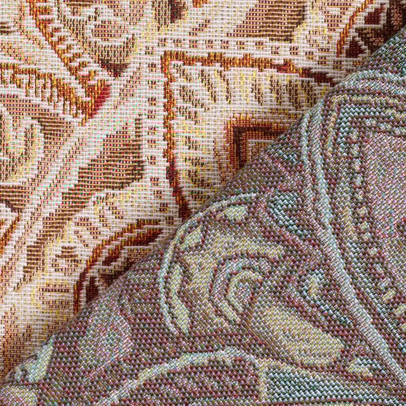 Tkanin dekoracyjna Gobelin delikatna mandala – mleczna biel/brąz,  image number 4