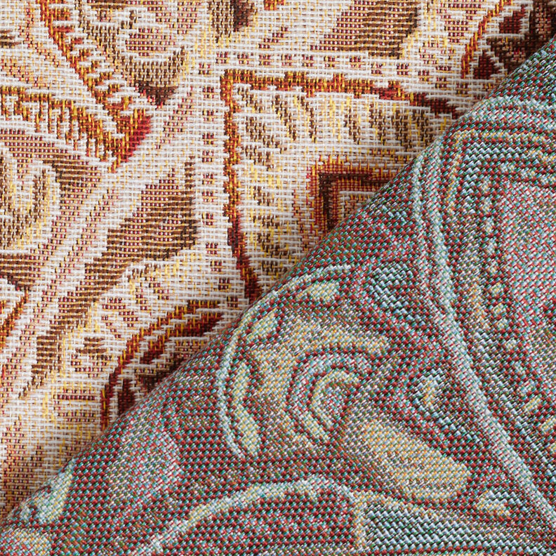 Tkanin dekoracyjna Gobelin delikatna mandala – mleczna biel/brąz, image number 4