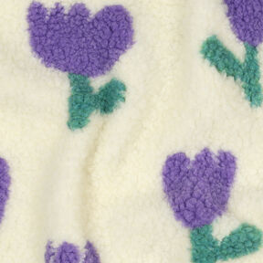 Puszysty plusz tulipany | Poppy Fabrics – kość słoniowa, 