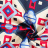 Wzór retro z mieszanki bawełny i wiskozy – błękit/czerwień,  thumbnail number 3