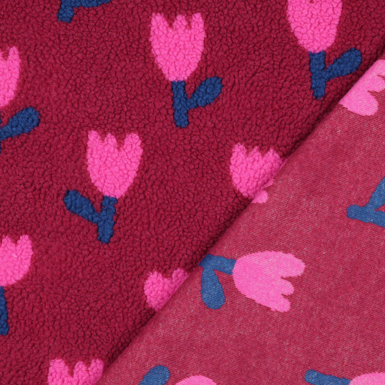 Puszysty plusz tulipany | Poppy Fabrics – czerwień karminowa,  image number 4