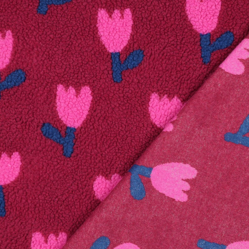 Puszysty plusz tulipany | Poppy Fabrics – czerwień karminowa, image number 4