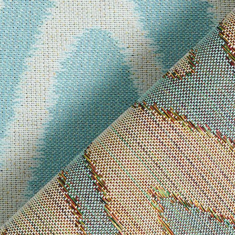 Tkanina outdoor Żakard wzór ikat – błękitny,  image number 4