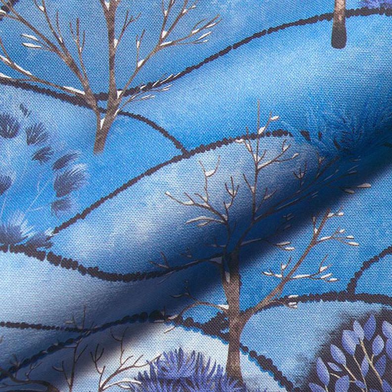 Tkanina dekoracyjna półpanama z nadrukiem cyfrowym Krajobraz zimowy – jasnoniebieski,  image number 2
