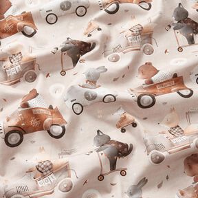Tkanin dekoracyjna Diagonal bawełniany pojazdy retro nadruk cyfrowy – migdałowy,  Tkanin dekoracyjna Diagonal bawełniany pojazdy retro nadruk cyfrowy – migdałowy,