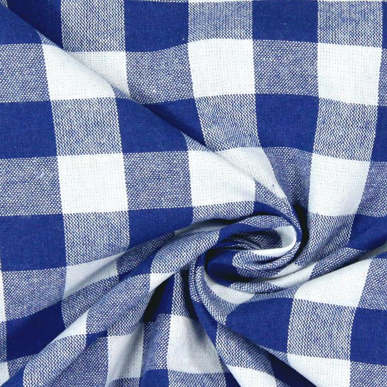 Tkanina bawełniana Kratka Vichy 1,7 cm – błękit królewski/biel,  image number 2