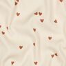 Dżersej prążkowany rozproszone serca | Poppy Fabrics – jasnobeżowy/brąz,  thumbnail number 2