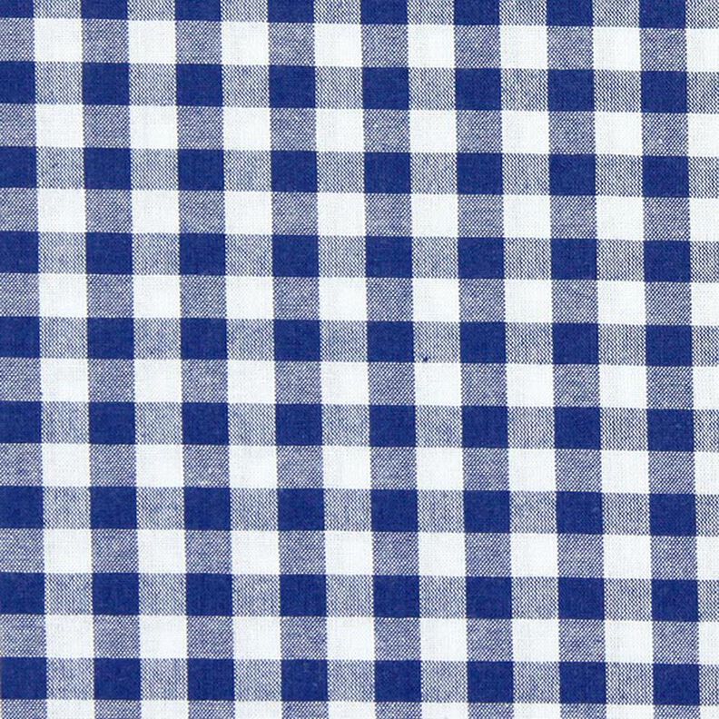 Tkanina bawełniana Kratka Vichy 1 cm – błękit królewski/biel,  image number 1