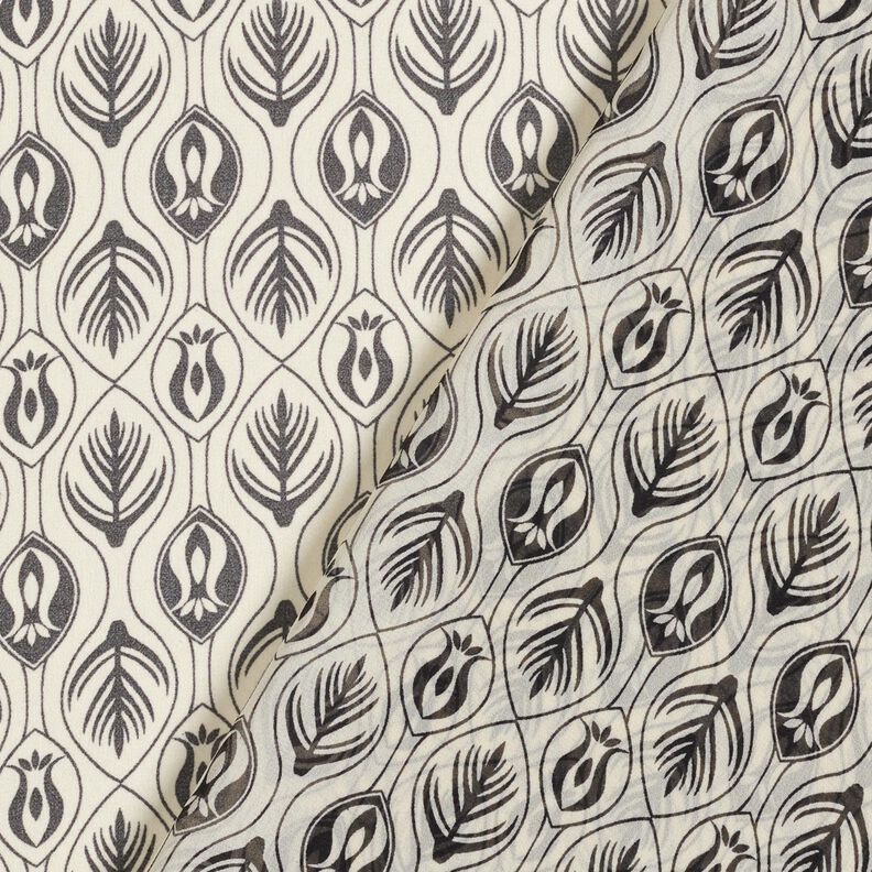 Szyfon ze wzorem w stylu art deco – czerń/biel, image number 4