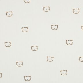 Dżersej wafel niedźwiadki | Poppy Fabrics – mleczna biel/brąz sarni, 