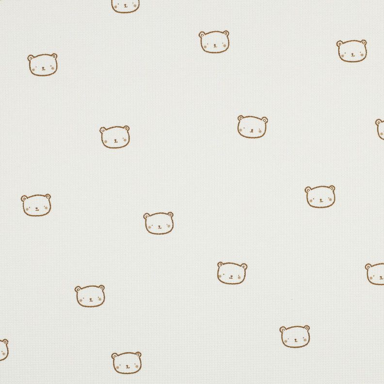 Dżersej wafel niedźwiadki | Poppy Fabrics – mleczna biel/brąz sarni, image number 1