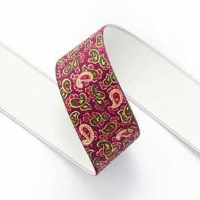 Guma – paisley  [ 3,5 cm ] – malina/zieleń, 