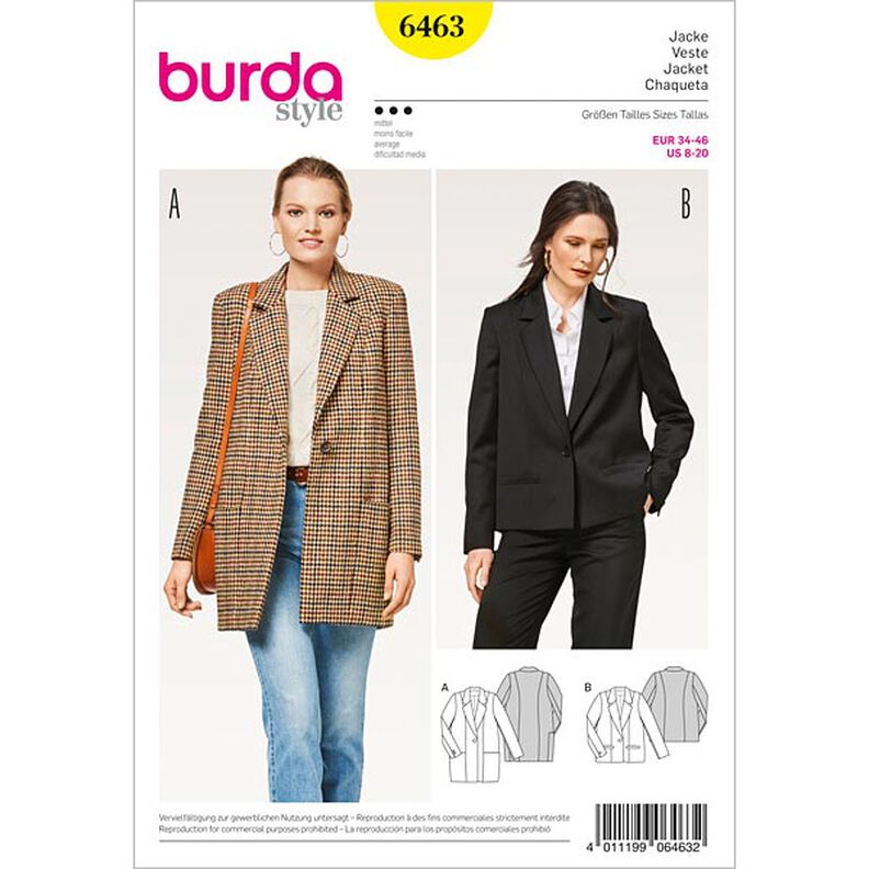 Żakiet | Blezer, Burda 6463 | 34 - 46,  image number 1