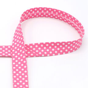 Taśma skośna groszki [18 mm] – pink, 