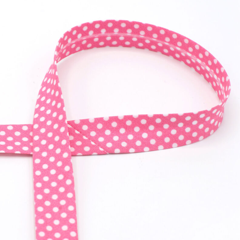 Taśma skośna groszki [18 mm] – pink,  image number 1