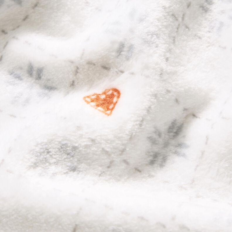 Miękki polar romby i serca – kość słoniowa/miedź,  image number 5