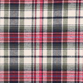 Flanela bawełniana kratka | Poppy Fabrics – oliwka/czerwień, 