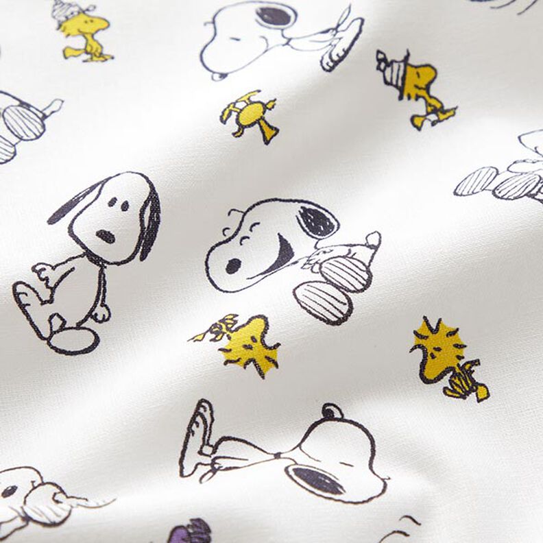 Popelina bawełniana tkanina na licencji Snoopy i Woodstock | Peanuts ™ – biel,  image number 2