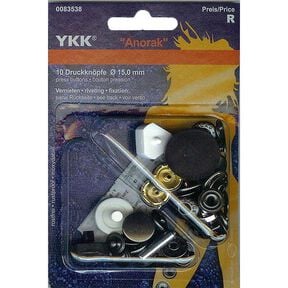 Zatrzask bez szycia Anorak 5 – czerń | YKK, 