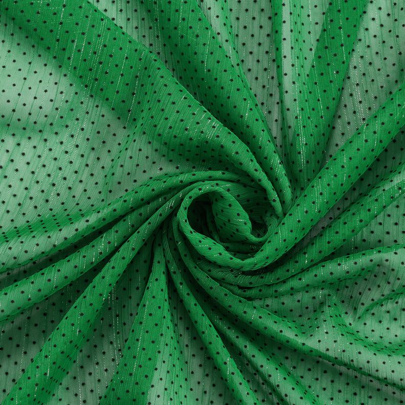Szyfon w błyszczące paski i kropeczki – zieleń,  image number 3