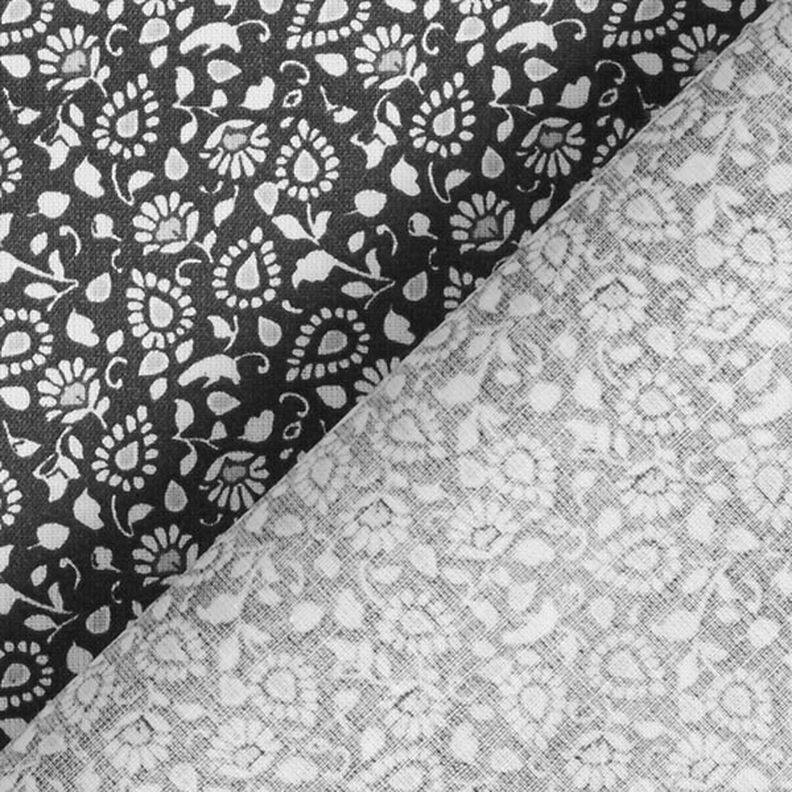 Tkanina bawełniana kreton Drobny wzór paisley – ciemnoszary,  image number 4
