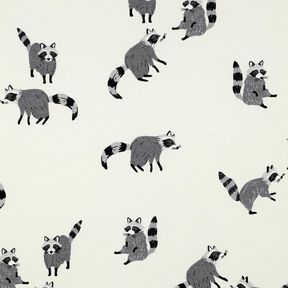 Dżersej bawełniany szopy pracze nadruk cyfrowy | Poppy Fabrics – mleczna biel, 
