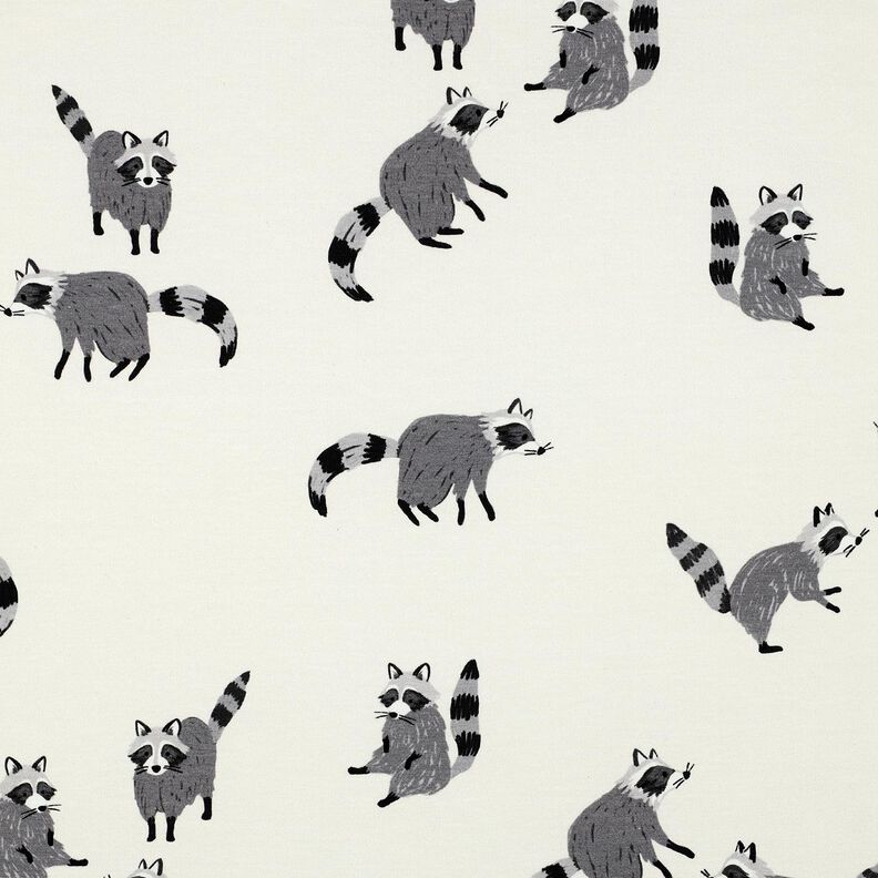 Dżersej bawełniany szopy pracze nadruk cyfrowy | Poppy Fabrics – mleczna biel,  image number 1