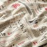 Tkanin dekoracyjna Half panama gazeta międzynarodowa – naturalny/czerń,  thumbnail number 2