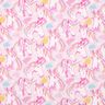 Dżersej bawełniany rysunkowy jednorożec – róż,  thumbnail number 1