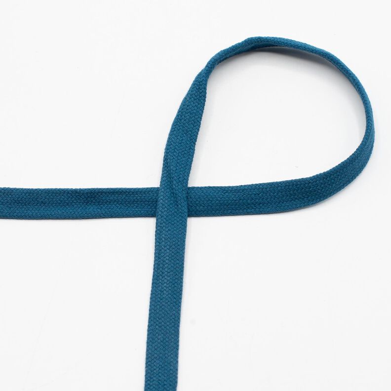 płaski sznurek Bluza z kapturem Bawełna [15 mm] – jasny petrol,  image number 1