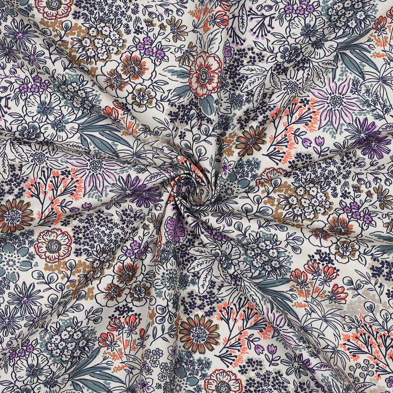 Popelina bawełniana polne kwiaty | Poppy Fabrics – biel, image number 3