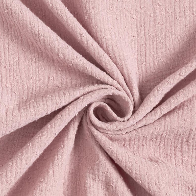 Muślin / Tkanina double crinkle dobby – jasny brudny róż,  image number 3