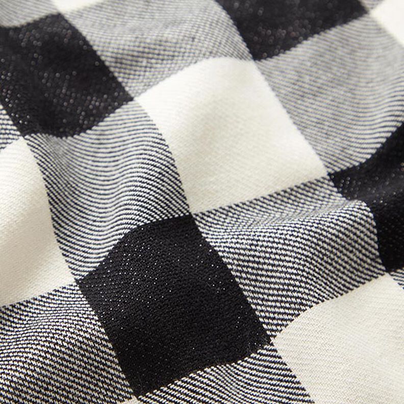 Tkanina bawełniana w lureksową kratkę – czerń/biel,  image number 2