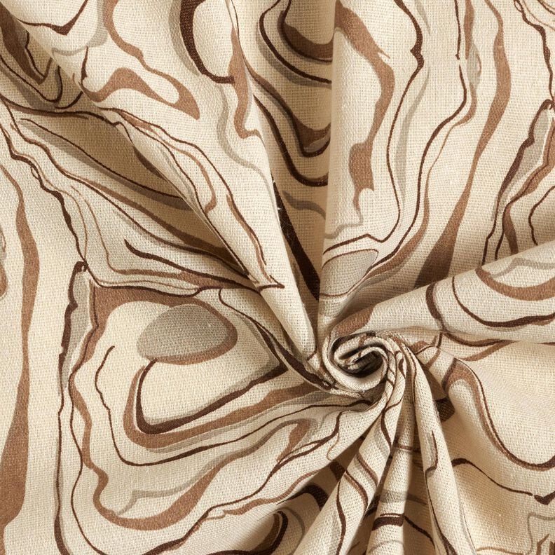 Mieszanka lnu marmur – migdałowy/mokka,  image number 3