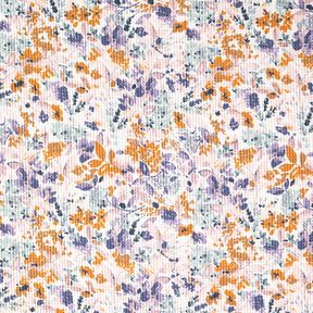 Pika waflowa Akwarelowe kwiaty | Poppy Fabrics – biel/lawendowy, 