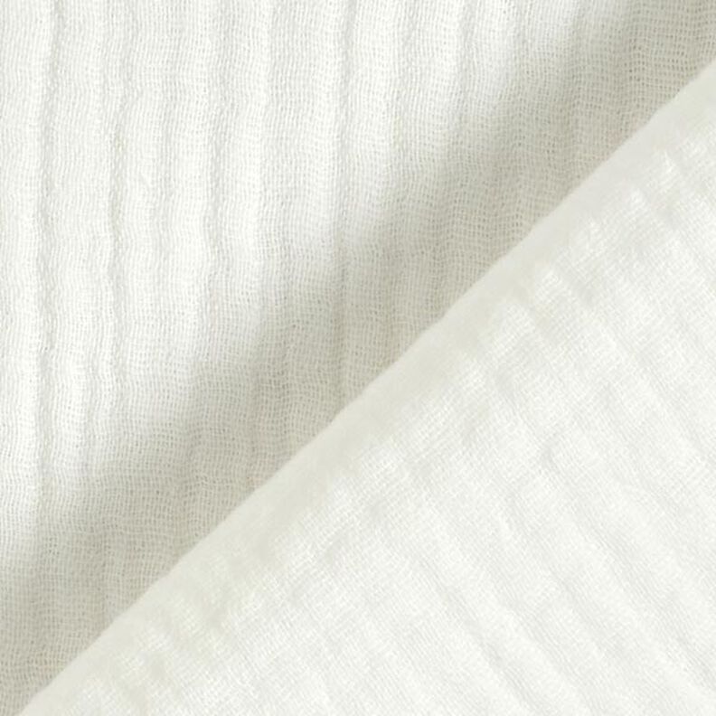 GOTS Trójwarstwowy muślin bawełniany – mleczna biel,  image number 5