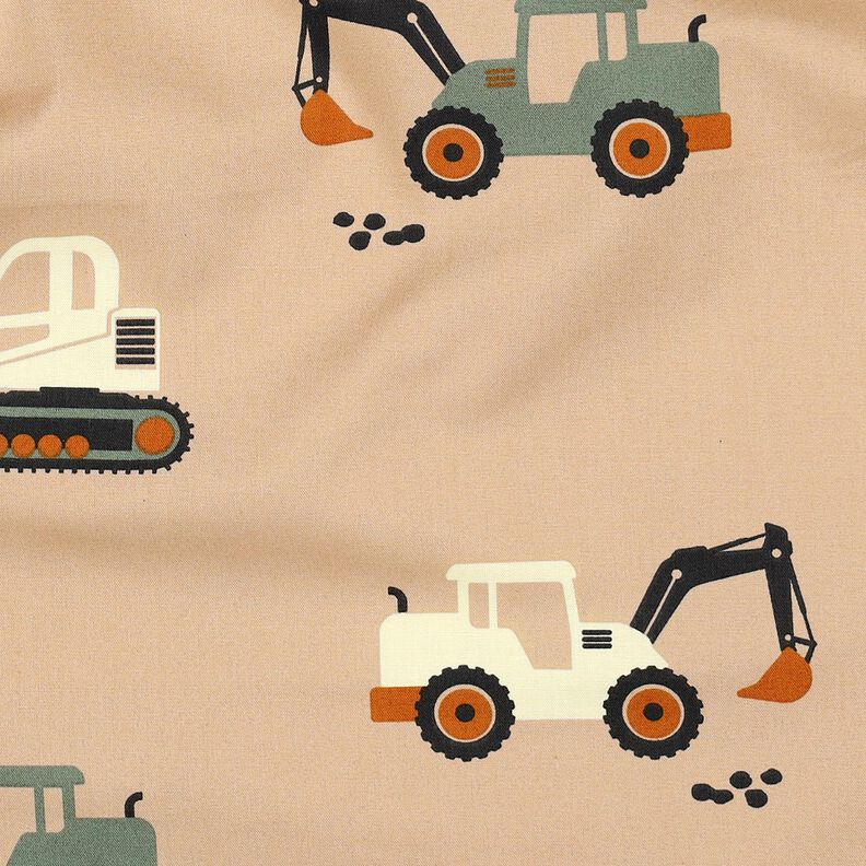 Popelina bawełniana koparki i traktory | Poppy Fabrics – beż, image number 2
