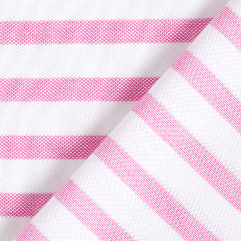 Dżersej pika w paski – biel/pink,  image number 4