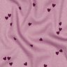 Dżersej prążkowany rozproszone serca | Poppy Fabrics – pastelowy fiolet/merlot,  thumbnail number 2