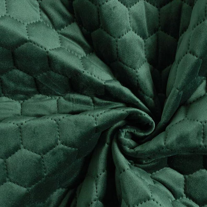 Tkanina tapicerska pikowany aksamit plaster miodu – ciemna zieleń,  image number 5