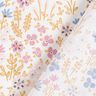 Bawełna powlekana kolorowa łąka kwietna – biel/pastelowy fiolet,  thumbnail number 5