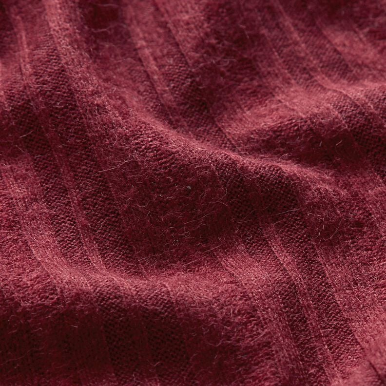 Dzianina prążkowana jednokol. – bordo,  image number 3