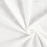 Tkanina bawełniana z haftem dzierganym w kwiaty i gałązki – biel,  thumbnail number 3