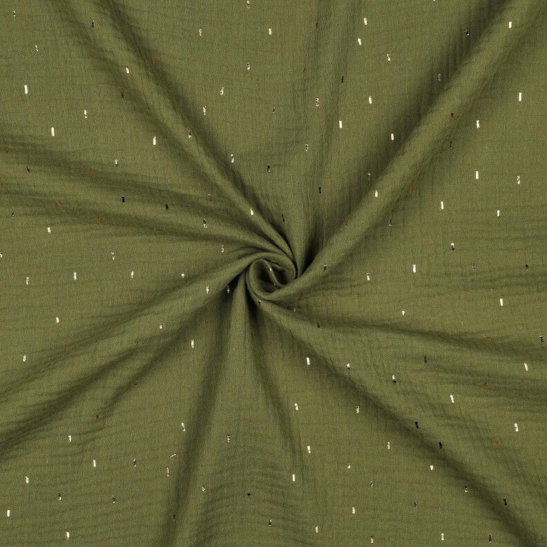 Muślin / Tkanina double crinkle prostokąt Nadruk foliowy | Poppy Fabrics – pinia/złoty metaliczny,  image number 3